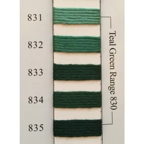 Colors 831 - 835 Teal Green Range