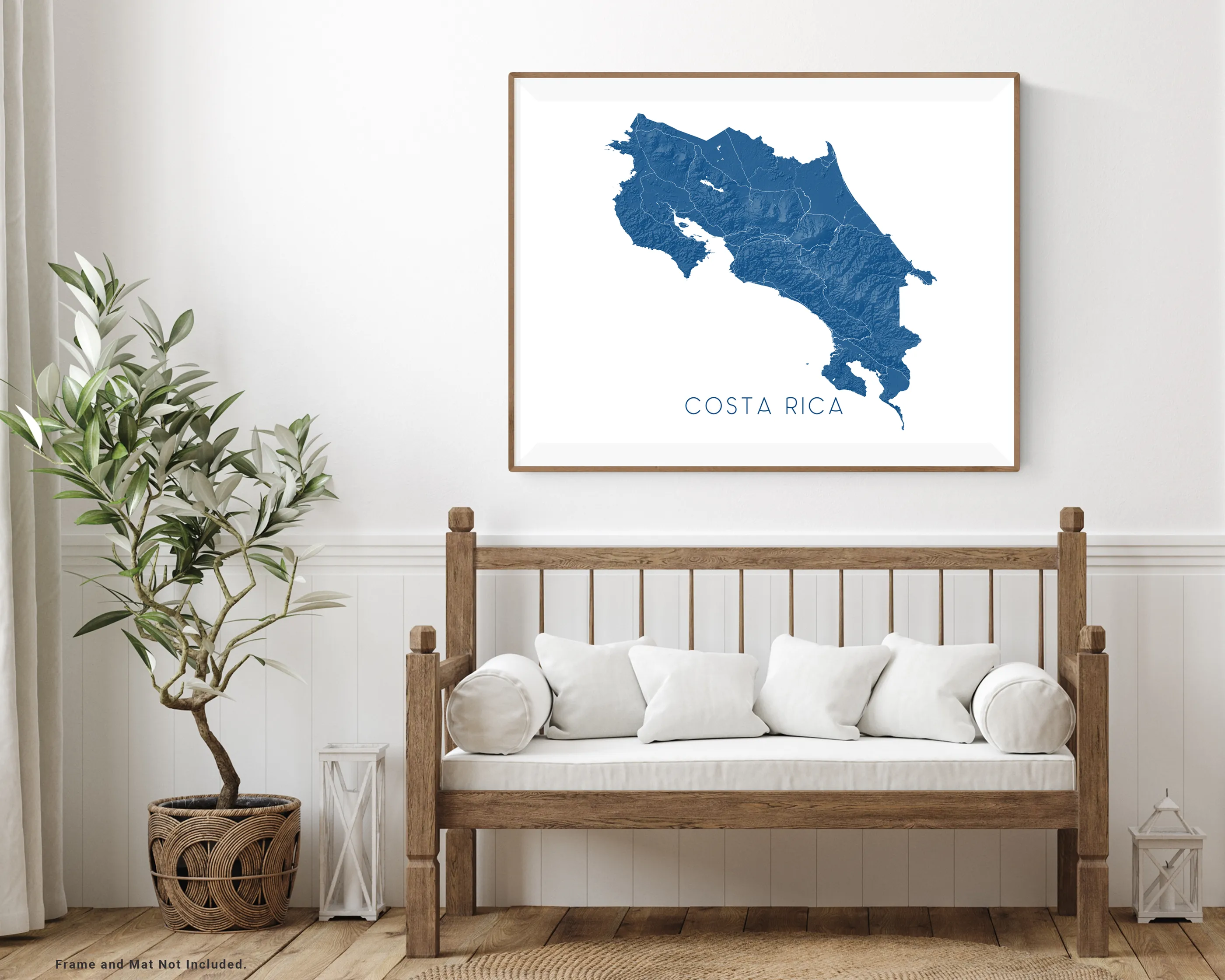 Costa Rica Map Print - Map of Costa Rica Wall Art Poster, Country Maps