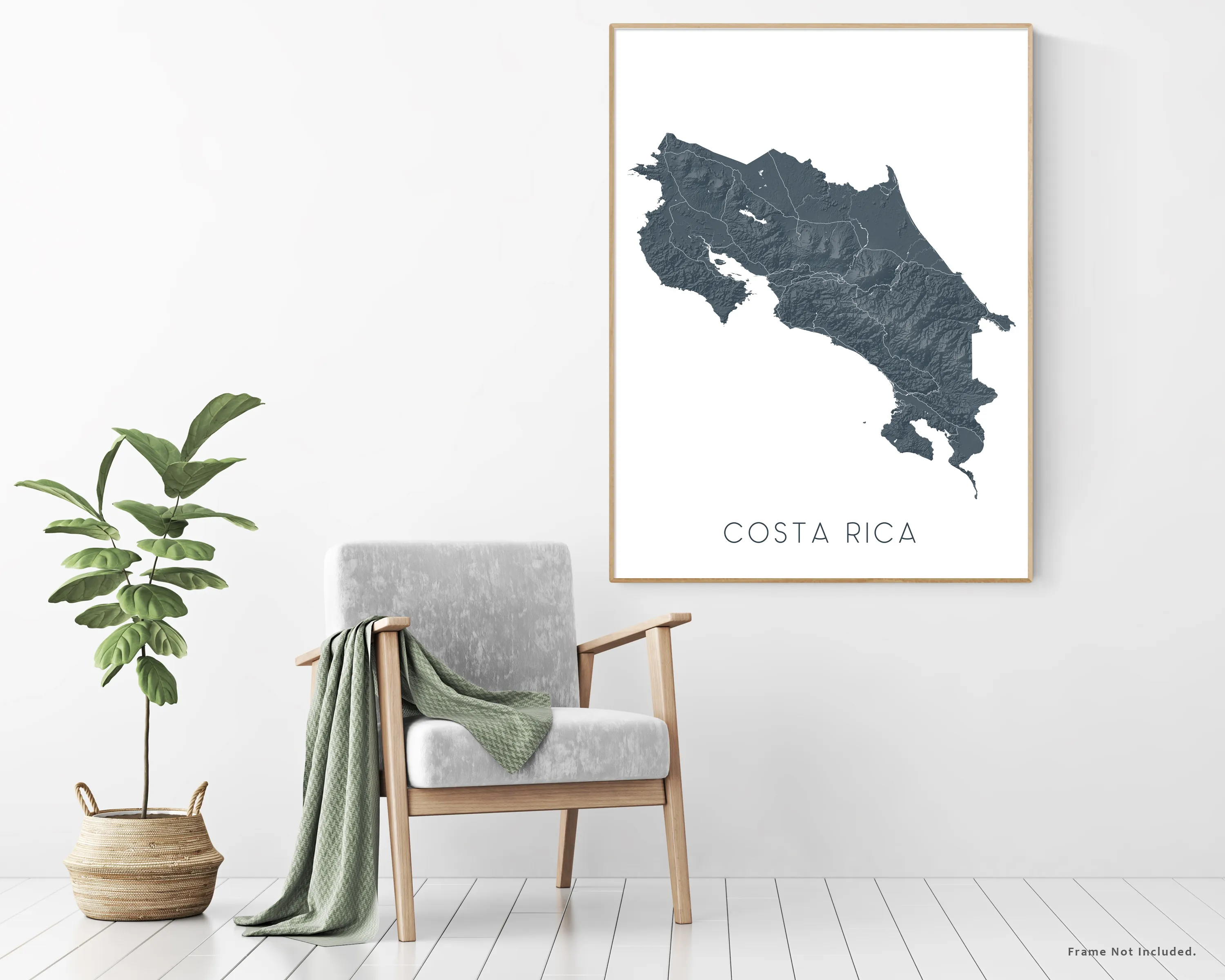 Costa Rica Map Print - Map of Costa Rica Wall Art Poster, Country Maps