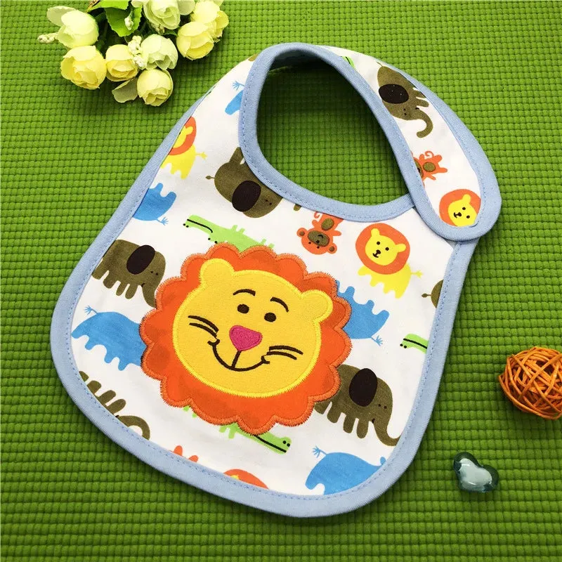 Cotton Cartoon Cute Mouth Baby Children's Water Towel Bib Three-Layer