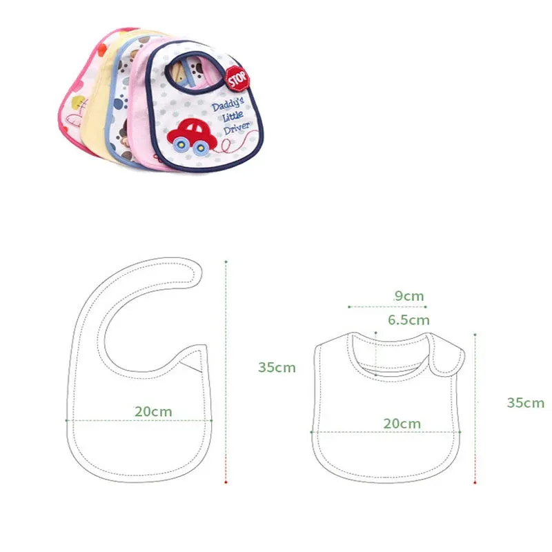 Cotton Cartoon Cute Mouth Baby Children's Water Towel Bib Three-Layer