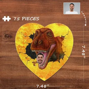 Custom Face Bite Heart-Shaped Jigsaw Puzzle Best Indoor Gifts For Lover 75 Pieces