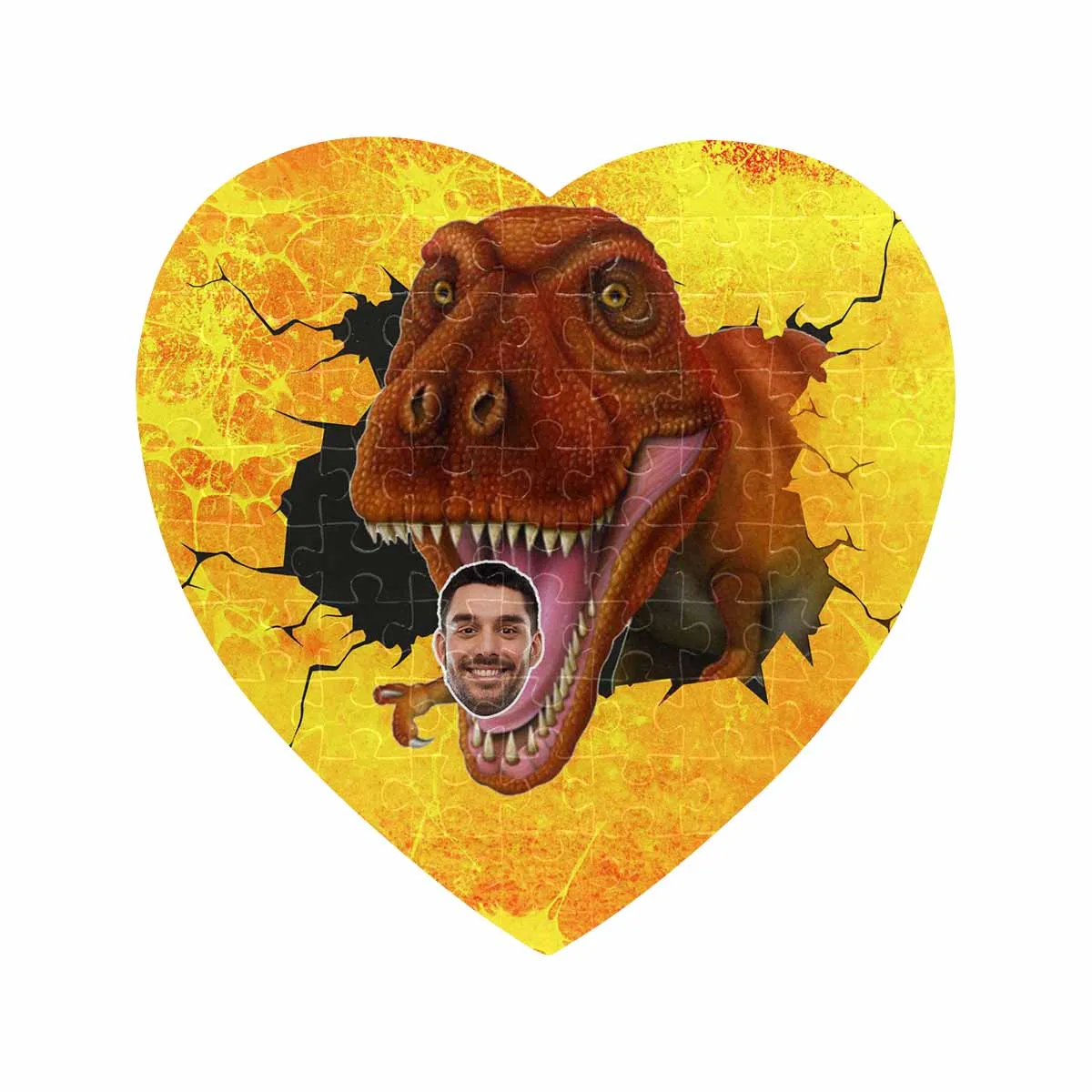 Custom Face Bite Heart-Shaped Jigsaw Puzzle Best Indoor Gifts For Lover 75 Pieces