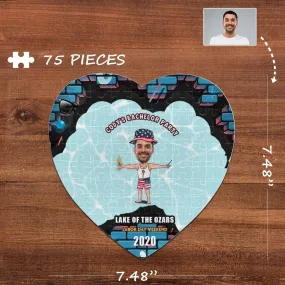 Custom Face Party Heart-Shaped Jigsaw Puzzle Best Indoor Gifts For Lover 75 Pieces