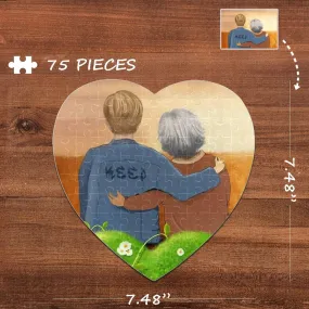 Custom Photo Best Mom Heart-Shaped Jigsaw Puzzle Best Indoor Gifts For Lover 75 Pieces