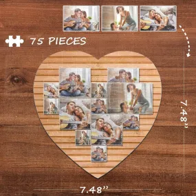 Custom Photo Darling Heart-Shaped Jigsaw Puzzle Best Indoor Gifts For Lover 75 Pieces