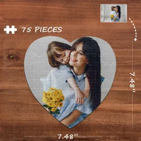 Custom Photo Heart-Shaped Puzzle 75 Pieces