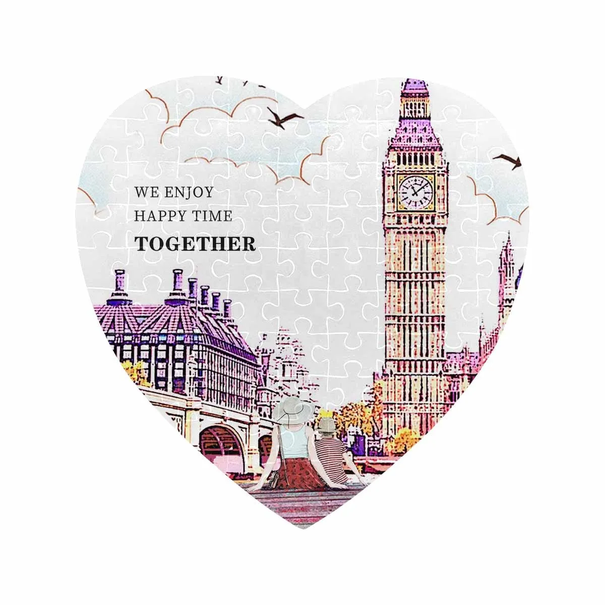 Custom Photo Thanks Mom Heart-Shaped Jigsaw Puzzle Best Indoor Gifts For Lover 75 Pieces