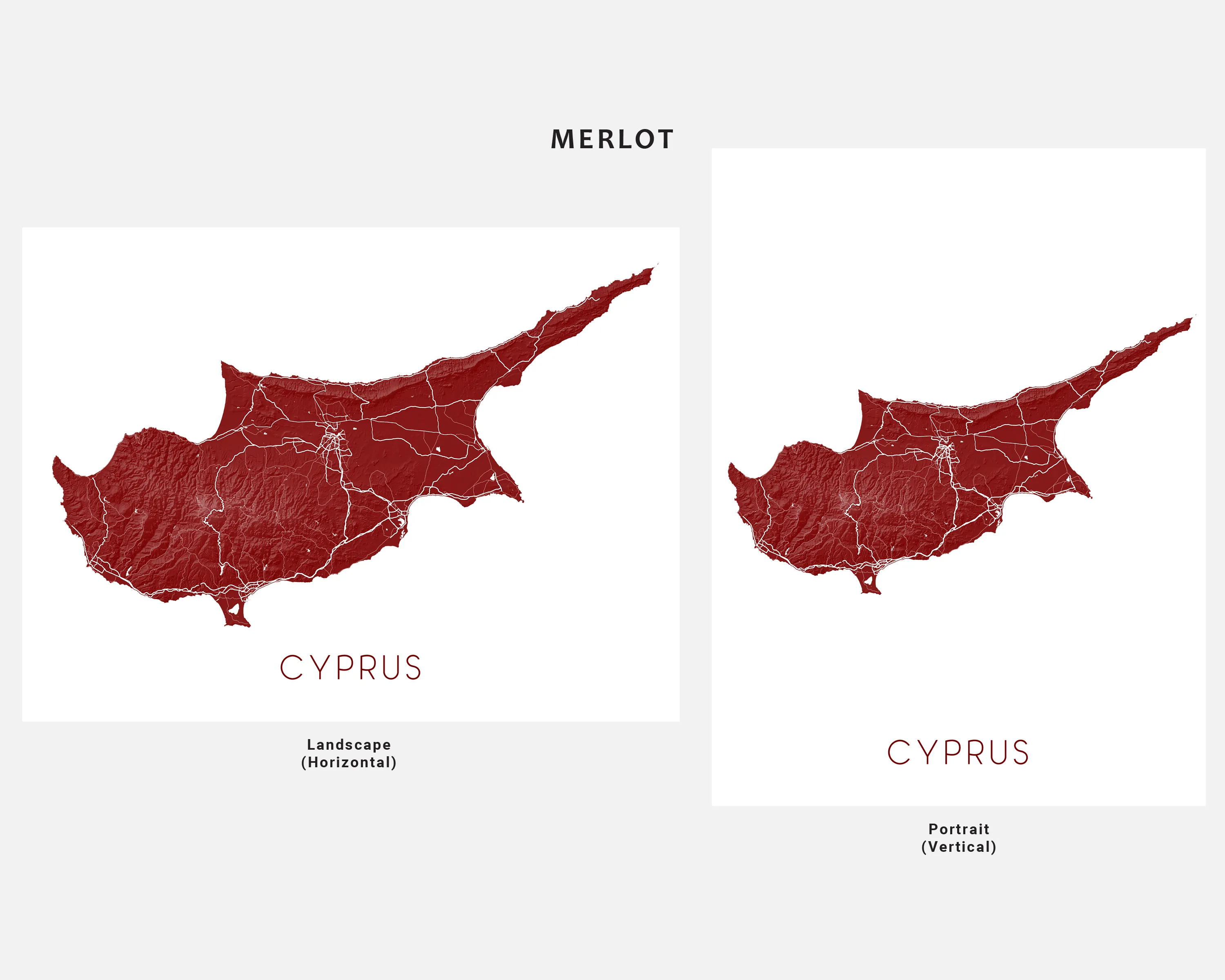 Cyprus Map Print - Topographic Map of Cyprus Wall Art Poster Maps