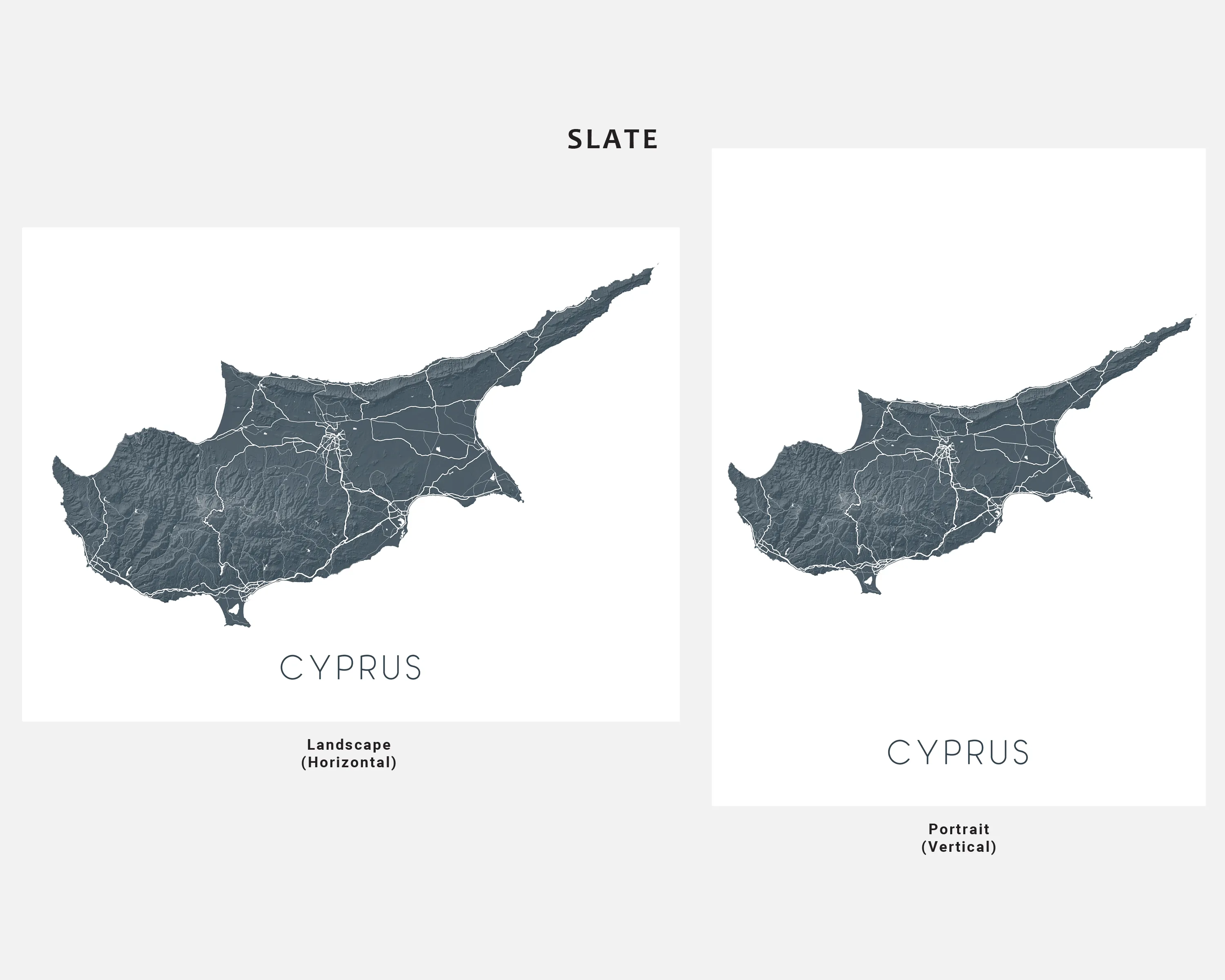 Cyprus Map Print - Topographic Map of Cyprus Wall Art Poster Maps