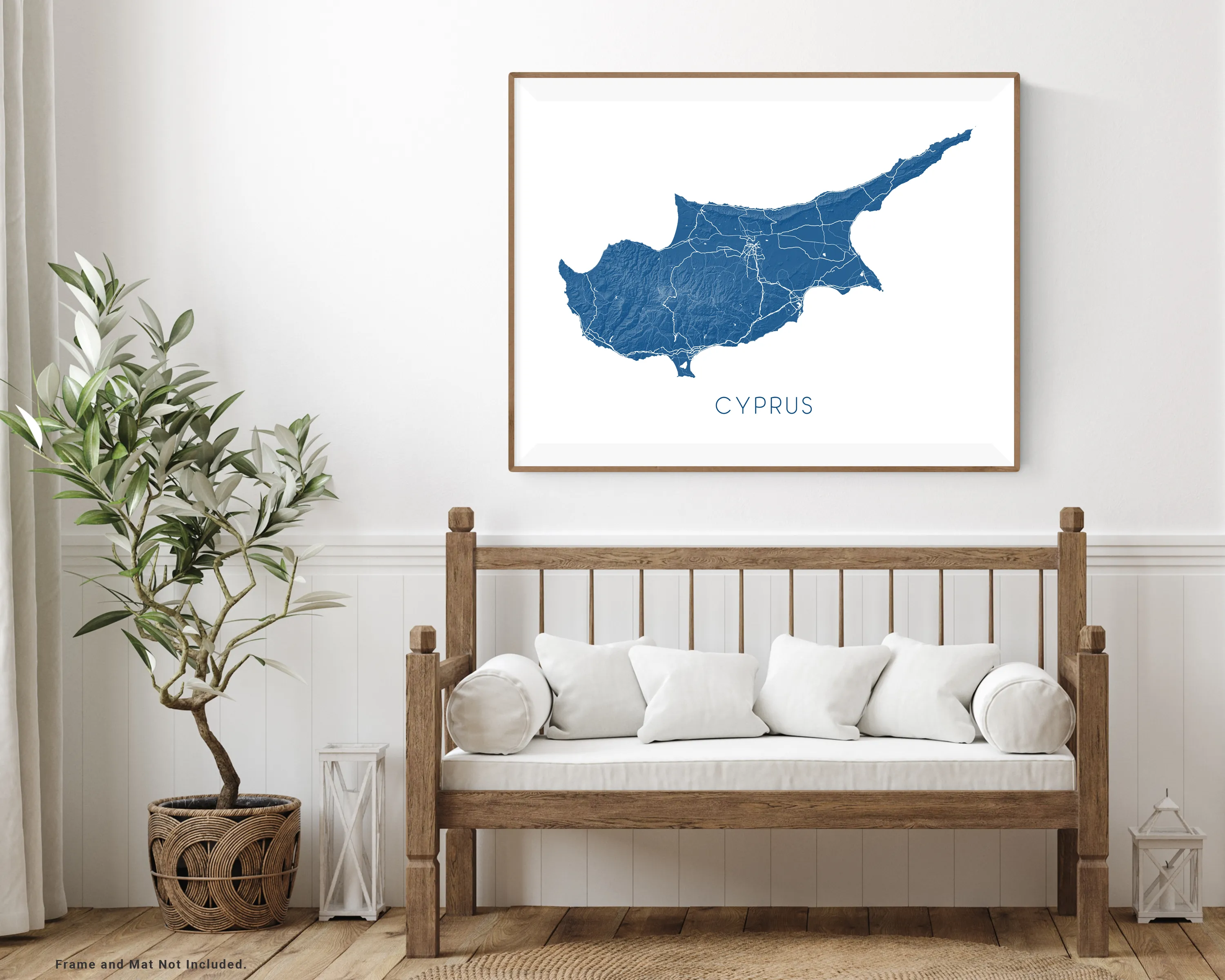 Cyprus Map Print - Topographic Map of Cyprus Wall Art Poster Maps