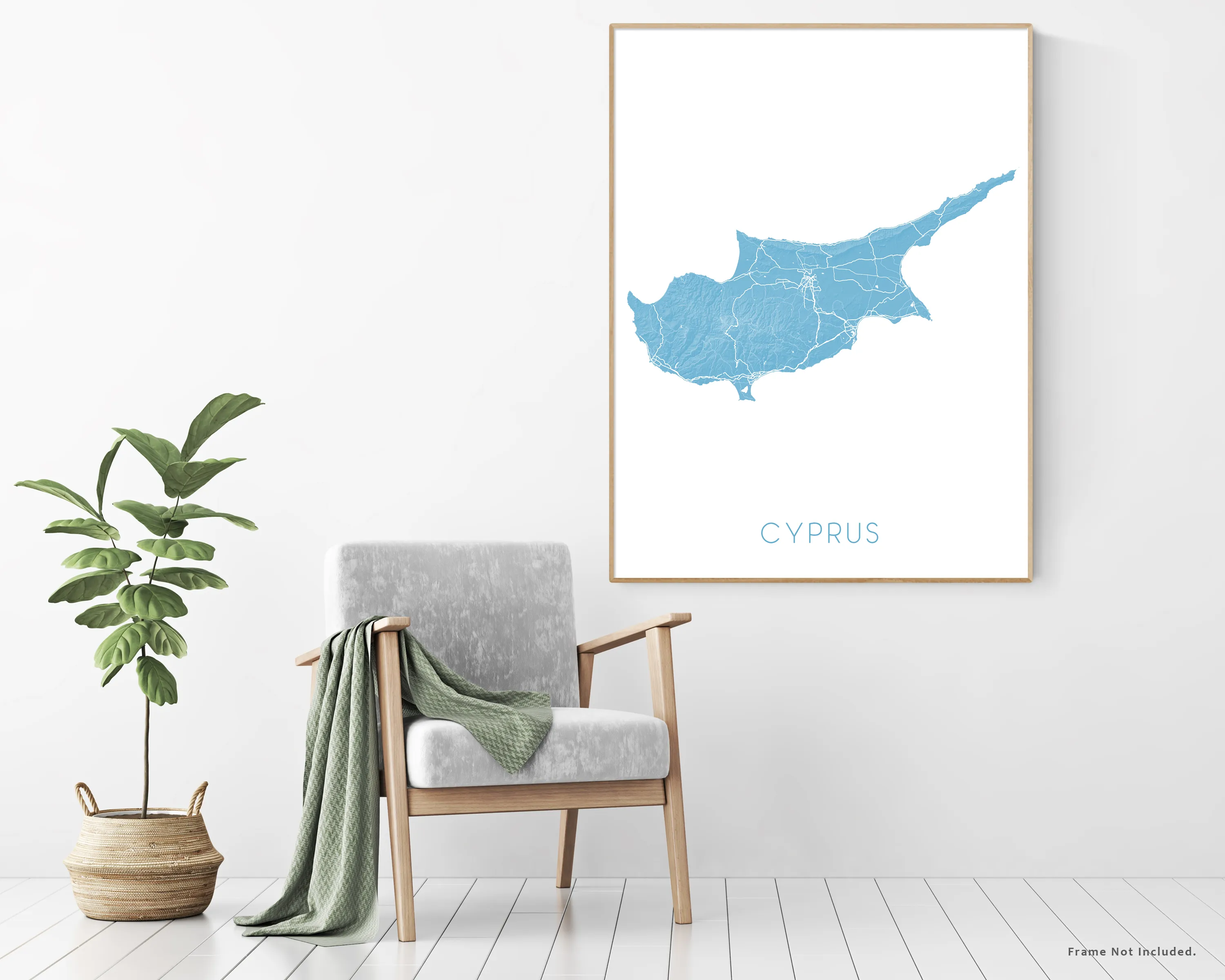 Cyprus Map Print - Topographic Map of Cyprus Wall Art Poster Maps