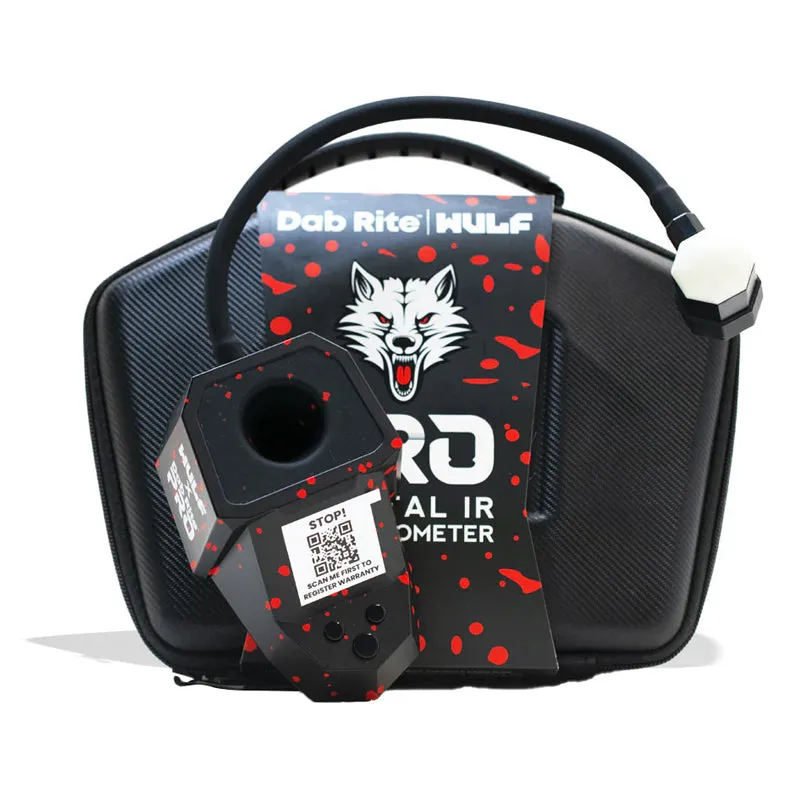 Dab Rite x Wulf - Pro - Digital IR Thermometer - Black/Red Splatter