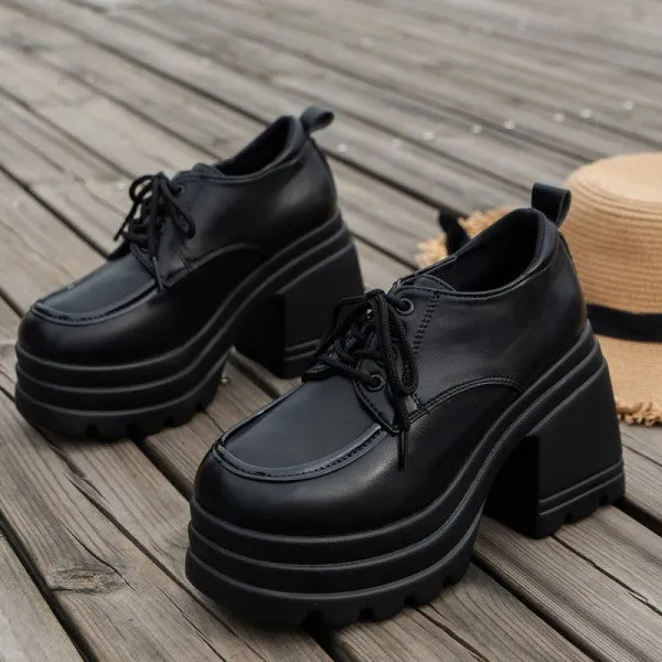 deanwangkt - Black Casual Frenulum Solid Color Round Out Door Wedges Shoes (Heel Height 3.94in)