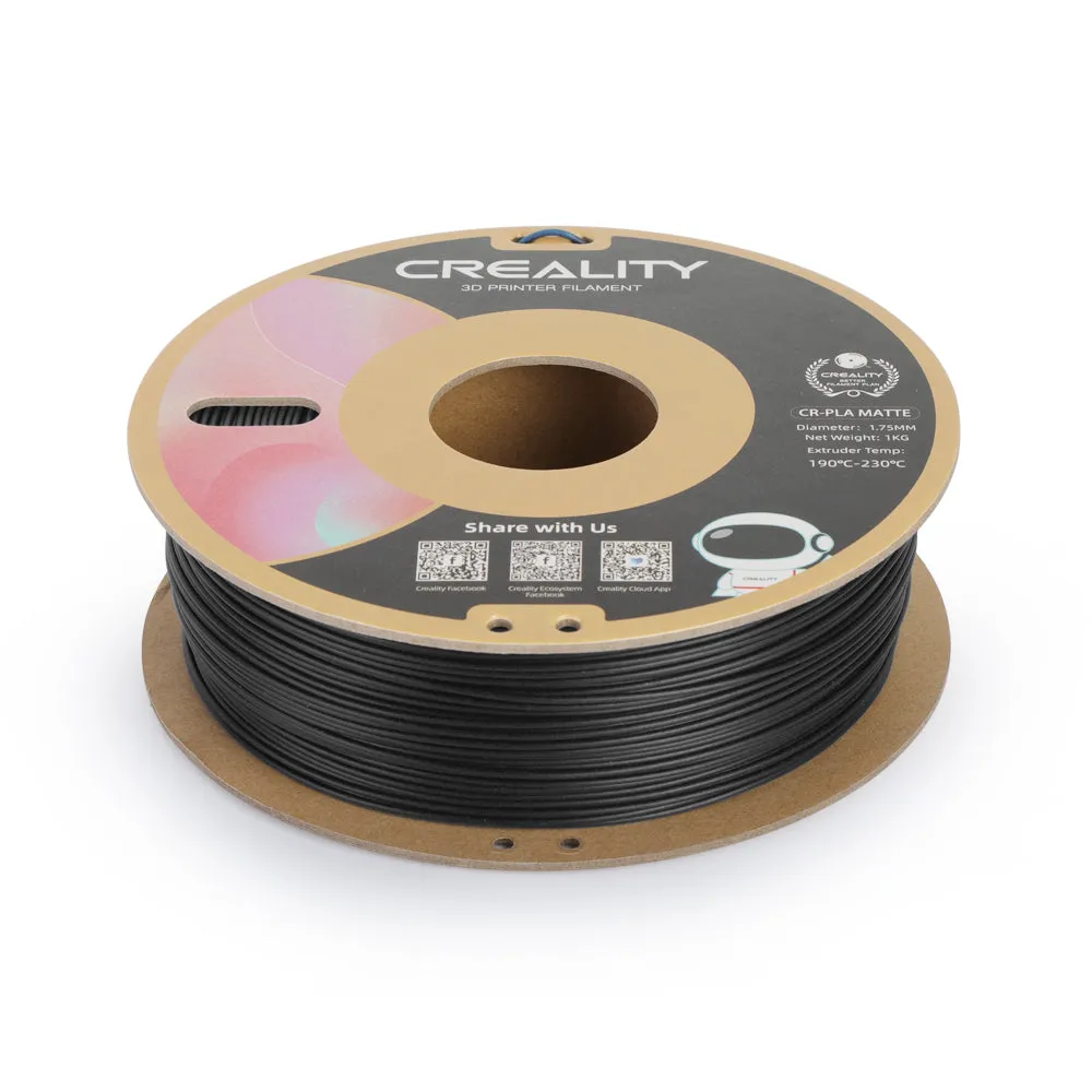[Discontinued] Creality CR-PLA Matte Texture 1.75mm PLA 3D Printing Filament 1kg, Matte Black
