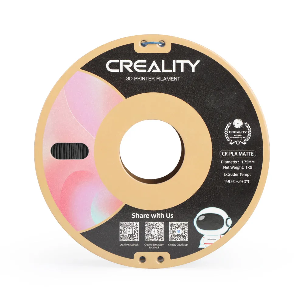 [Discontinued] Creality CR-PLA Matte Texture 1.75mm PLA 3D Printing Filament 1kg, Matte Black