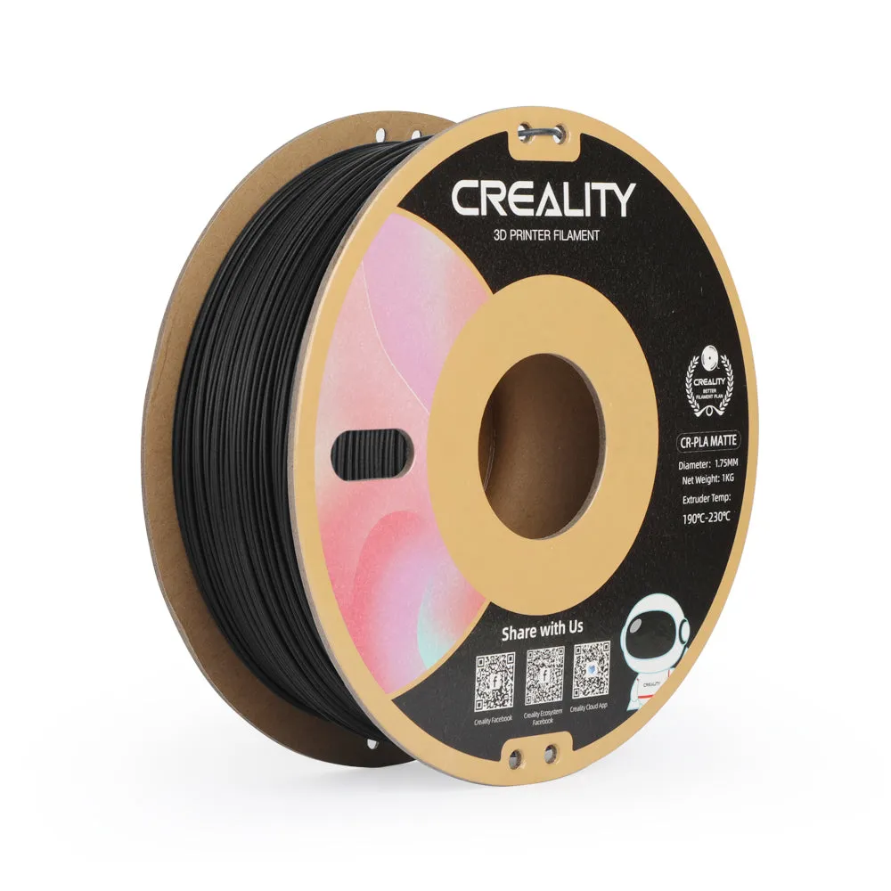 [Discontinued] Creality CR-PLA Matte Texture 1.75mm PLA 3D Printing Filament 1kg, Matte Black