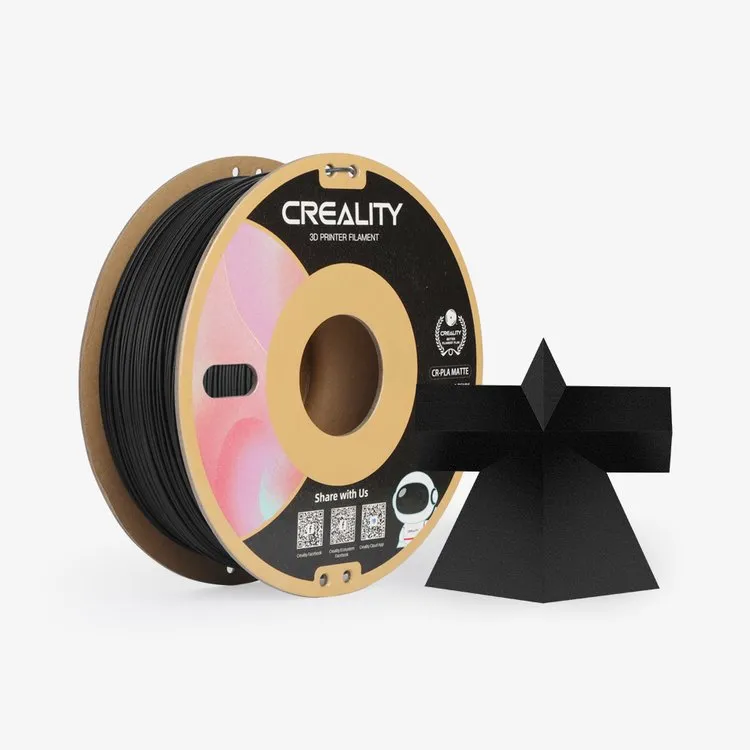 [Discontinued] Creality CR-PLA Matte Texture 1.75mm PLA 3D Printing Filament 1kg, Matte Black