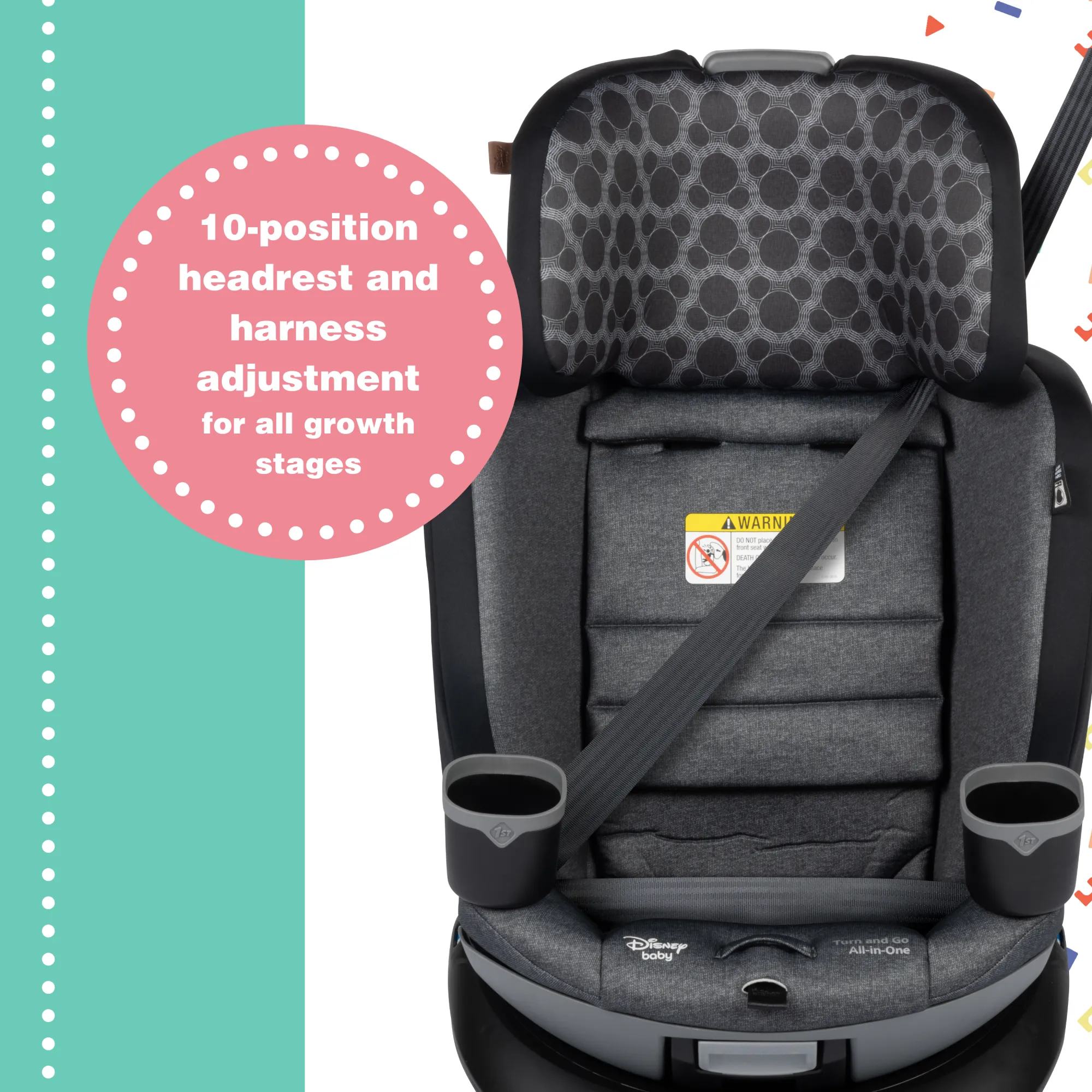 Disney Baby Turn and Go 360 Rotating All-in-One Convertible Car Seat