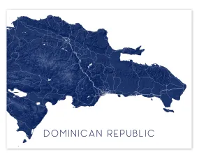 Dominican Republic Map Print - Topographic Map of Dominican Republic Poster