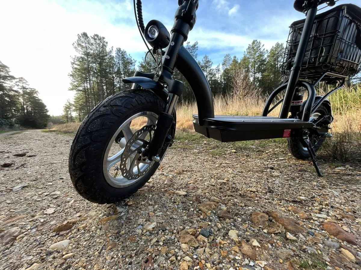 Electric Scooter With Seat And Basket Folding 10AH 350W Black i43