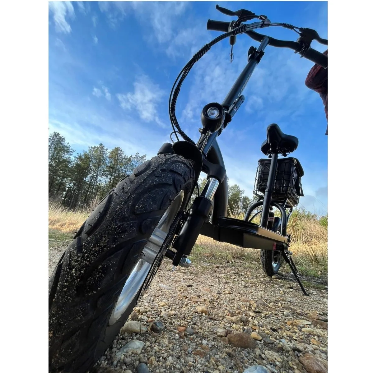 Electric Scooter With Seat And Basket Folding 10AH 350W Black i43