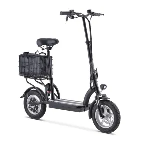 Electric Scooter With Seat And Basket Folding 10AH 350W Black i43