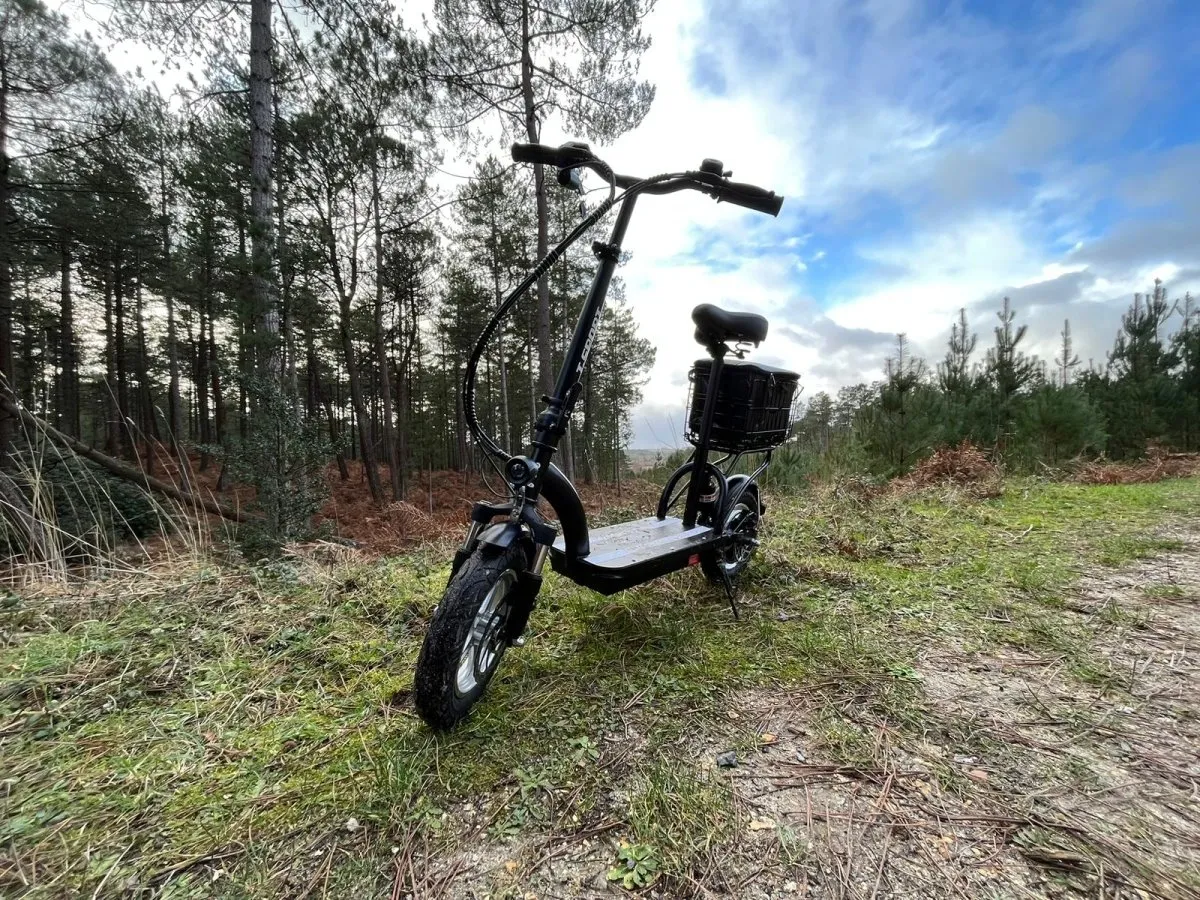 Electric Scooter With Seat And Basket Folding 10AH 350W Black i43
