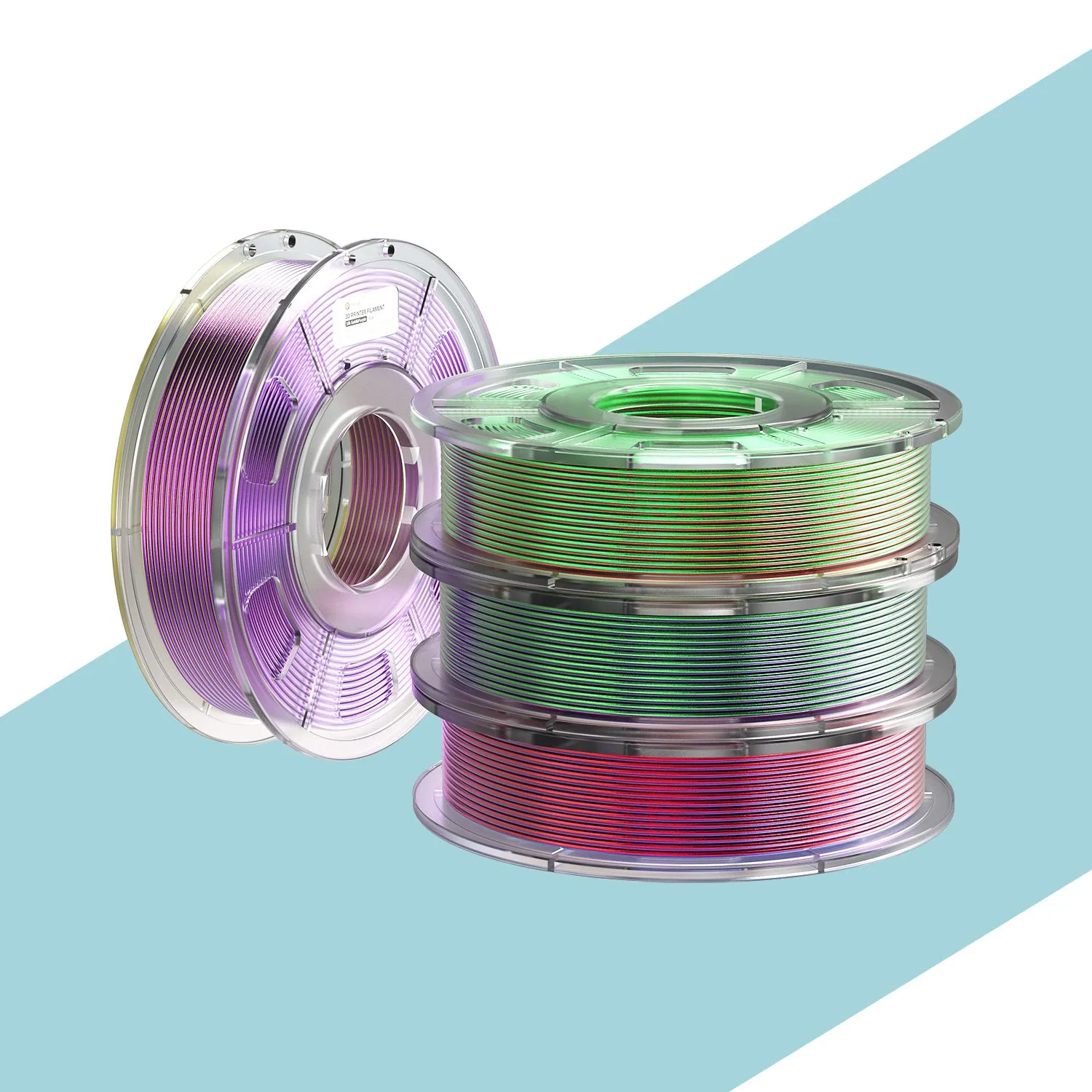 ERYONE Silk Dual-Color PLA 1 ROLL/250g (Total 4 Rolls/1KG/2.2LBS) 1.75mm  Filament,Accuracy  /- 0.03 mm