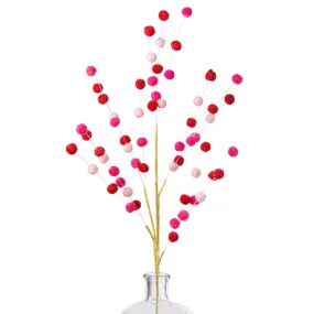 Felt Ball Spray -Pink/Fuchsia/Red/Gold, 29"
