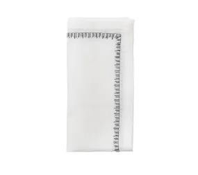 Filament Napkin in White Silver & Gunmetal Set of 4 by Kim Seybert