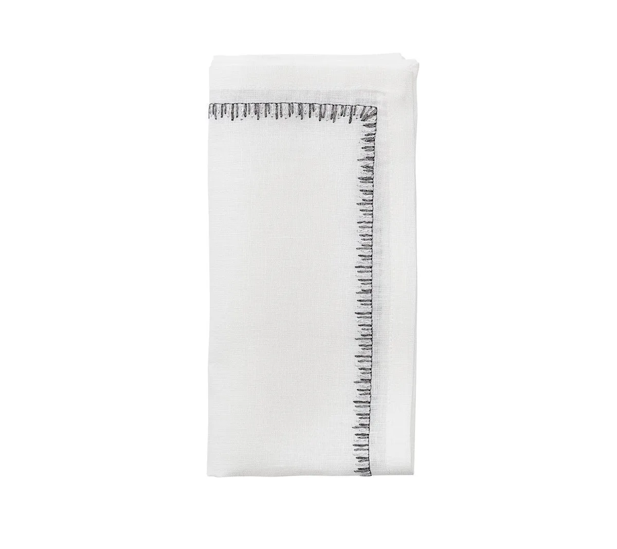 Filament Napkin in White Silver & Gunmetal Set of 4 by Kim Seybert