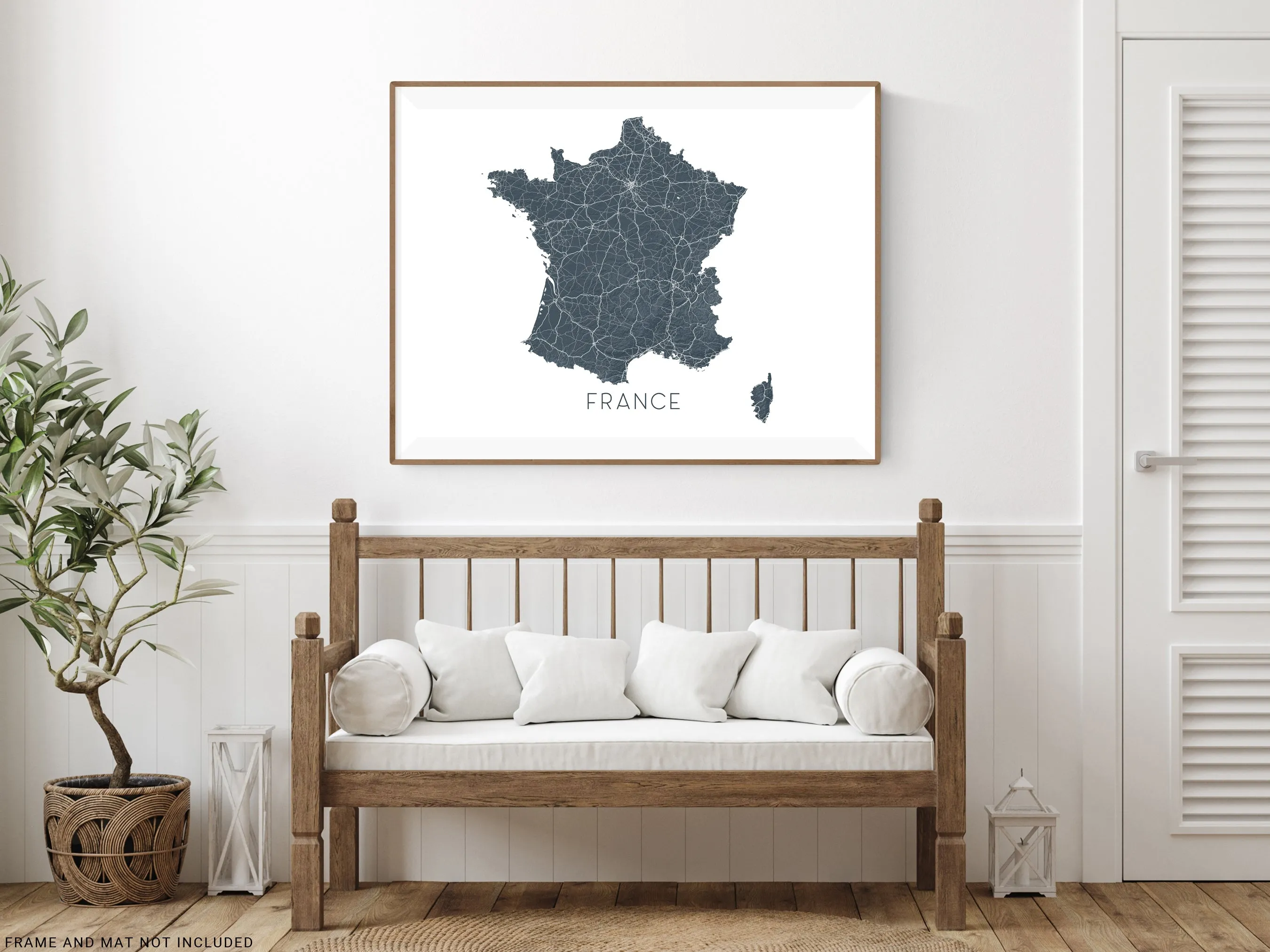 France Map Print, 3D Topographic France Country Wall Art Poster, Paris Marseille Lyon