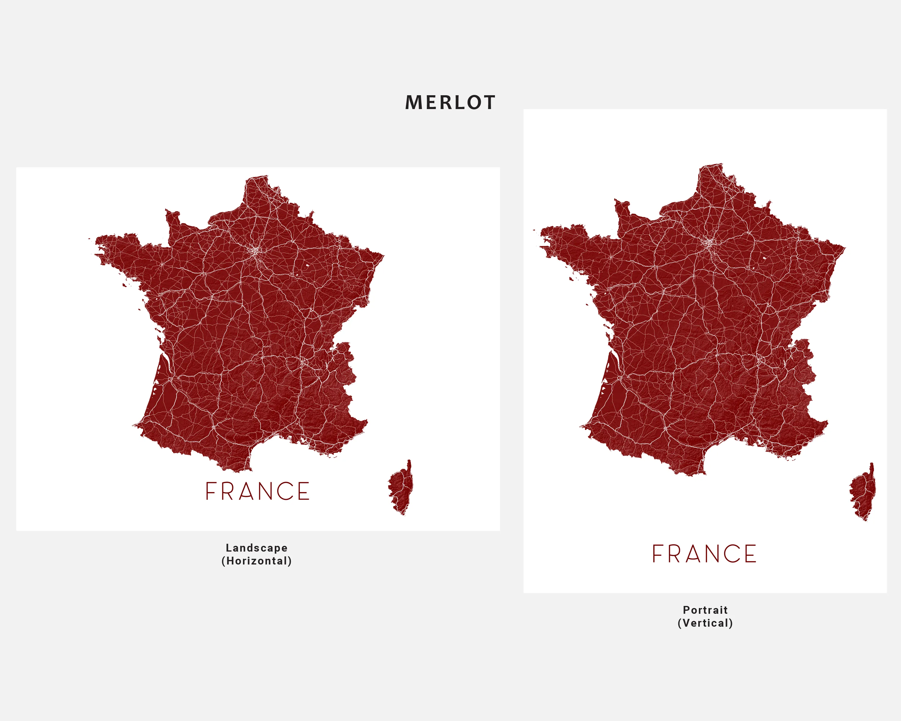 France Map Print, 3D Topographic France Country Wall Art Poster, Paris Marseille Lyon