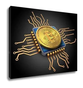 Gallery Wrapped Canvas, Illustration Of Bitcoin Over