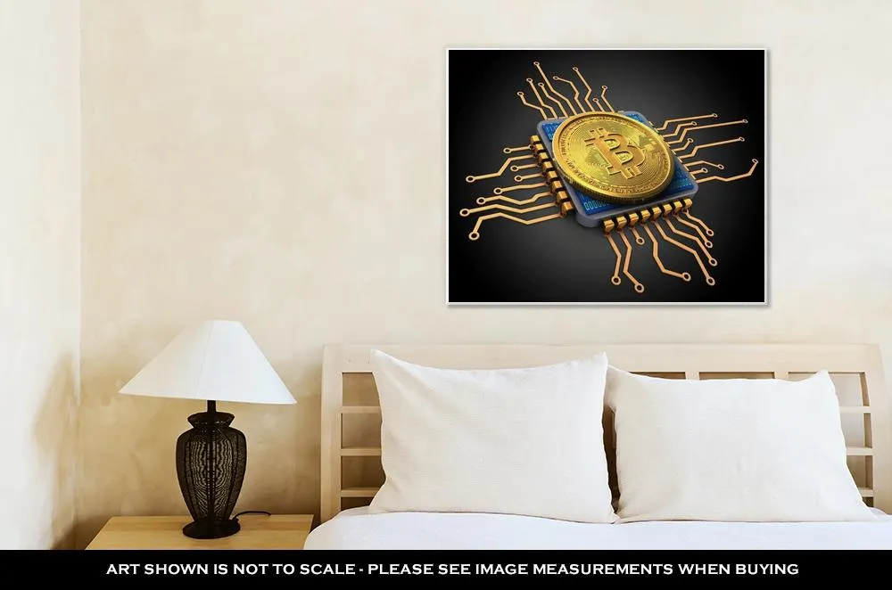 Gallery Wrapped Canvas, Illustration Of Bitcoin Over