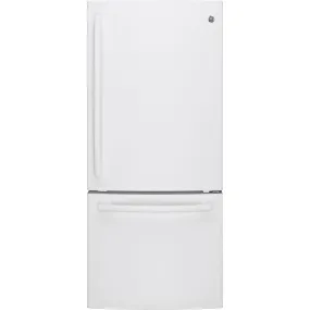 GE 30-inch, 20.9 cu. ft. Bottom Freezer Refrigerator GBE21AGKWW
