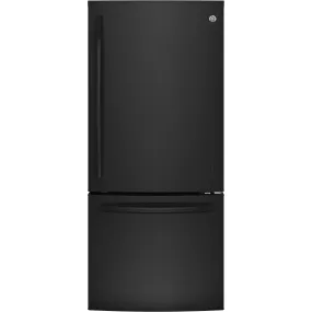 GE 30-inch, 21 cu.ft. Freestanding Bottom Freezer Refrigerator with LED Lighting GBE21AGKBB