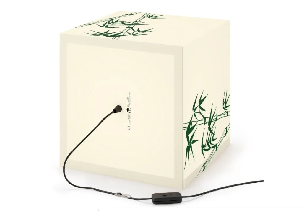 Green Bamboo  Printed Square Cube Lamp,Contemporary/Modern/Trendy Light Feature/Home Decor Gifts, stackable, Vertical/Horizontal