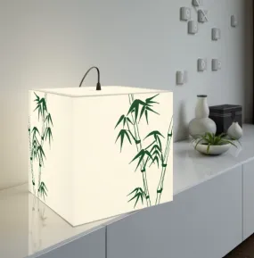 Green Bamboo  Printed Square Cube Lamp,Contemporary/Modern/Trendy Light Feature/Home Decor Gifts, stackable, Vertical/Horizontal