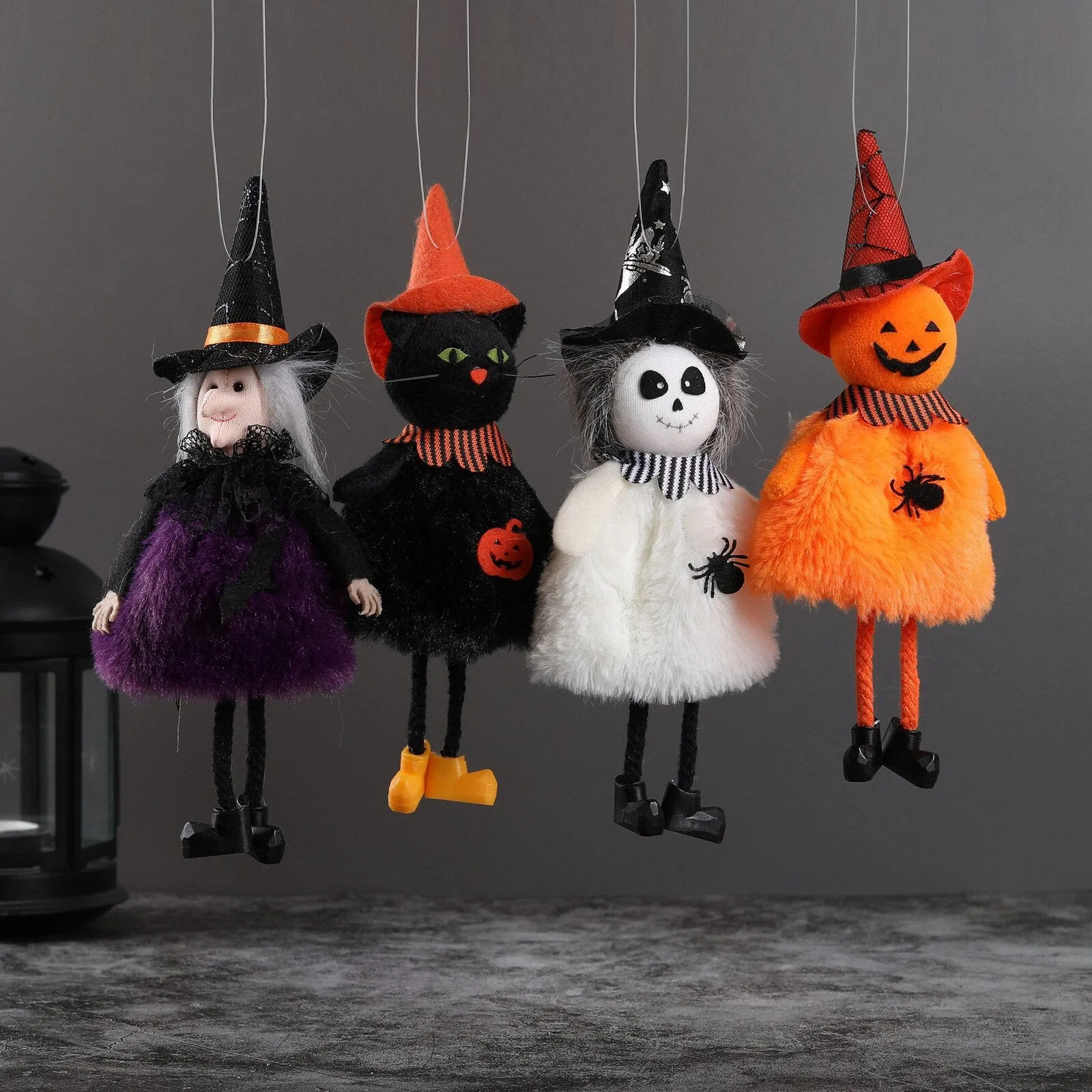 Halloween Doll Bar Pumpkin Ghost Witch Black Cat Pendant Scary Halloween Kids Gift Happy Halloween Party Decor for Home