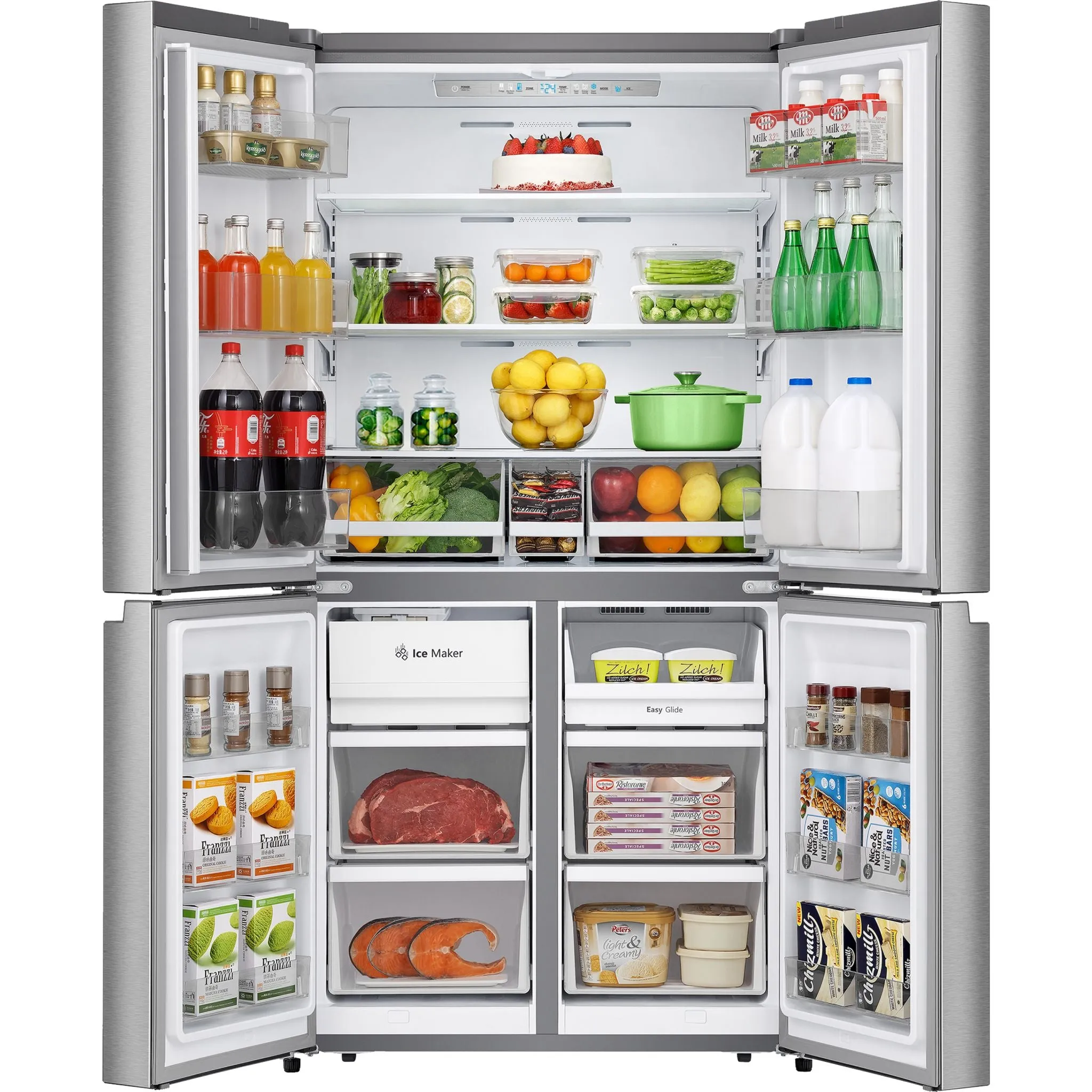 Hisense 4 Door Fridge (RQ22N6ASD) - Stainless Steel