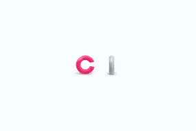 Iconic ear cuff (M) Neon pink   Light gray