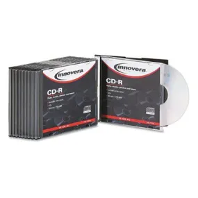 Innovera Cd-R Discs 700Mb/80Min 52X With Slim Cases Branded Surface Silver 10/Pack