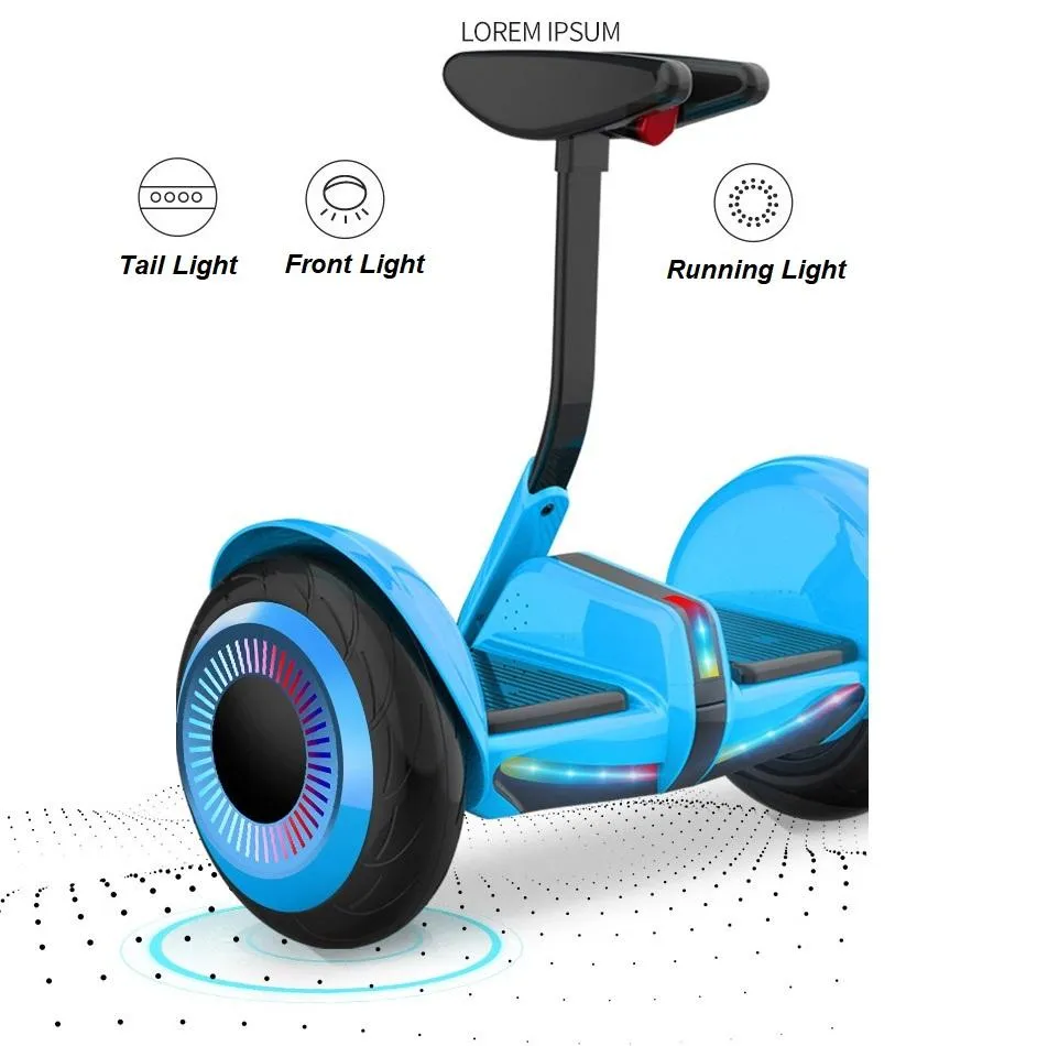 JDOO 10 INCH PRO Hoverboard with Bluetooth Speaker and LED Lights | White