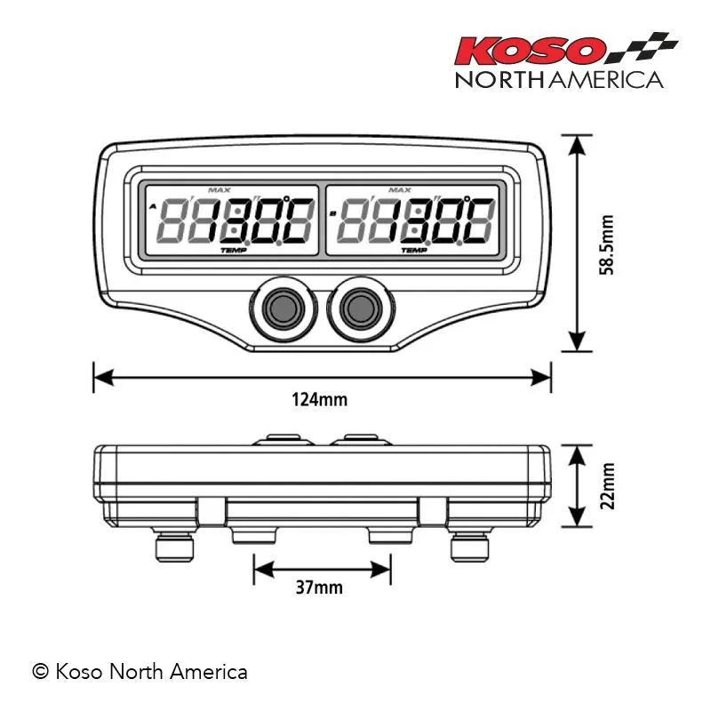 Koso Dual EGT Fast Reacting Probe with RPM And Water Temperature