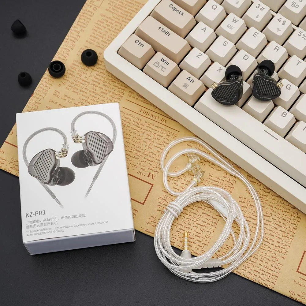 KZ PR1 New Dual-Cavity 13.2 Planar Diaphragm Driver In-Ear Monitors Earphone