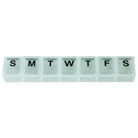 Large Pill Dispenser With Flip Lids