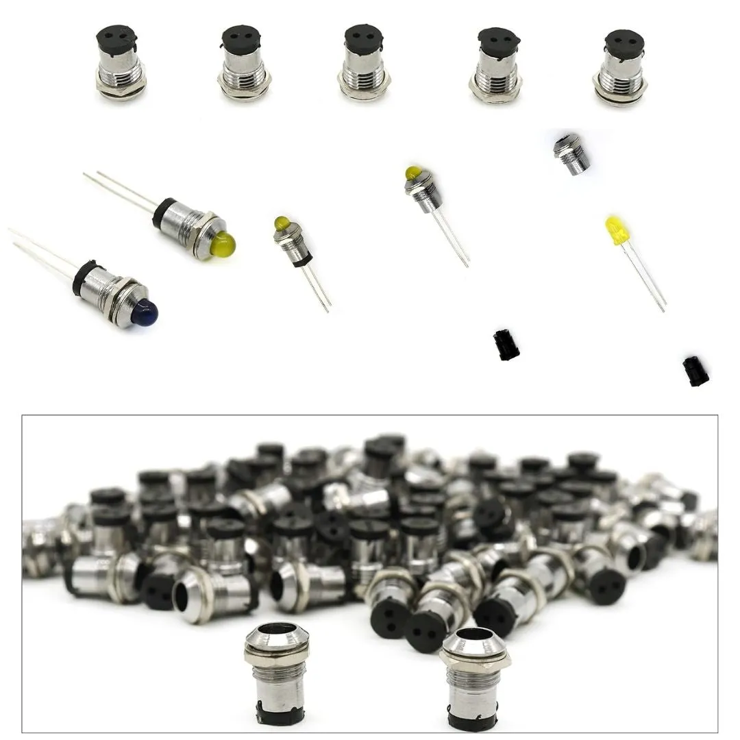 LED Holder Chrome Metal Silver Covered