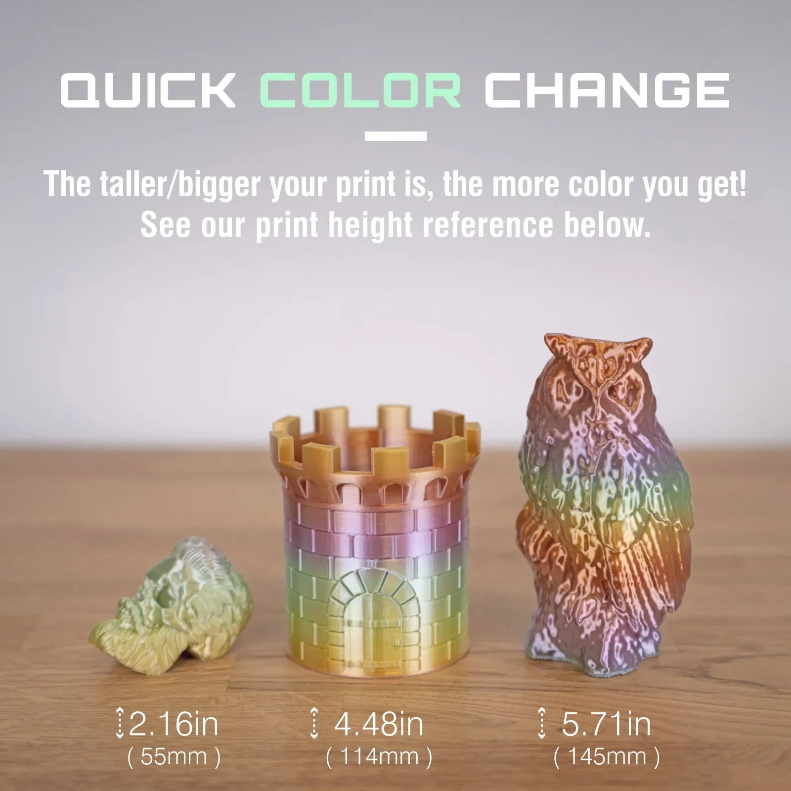 LIGHT RAINBOW PLA FILAMENT - 1.75MM, 1KG SPOOL